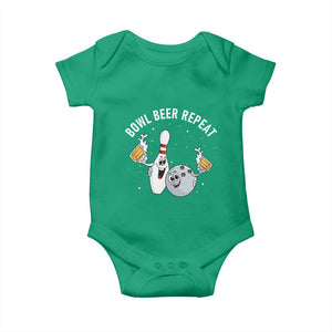 Funny Bowling Beer Lover Gift Baby Onesie Bowl Beer Repeat TS12 Irish Green Print Your Wear