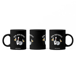 Funny Bowling Beer Lover Gift Coffee Mug Bowl Beer Repeat TS12 Print Your Wear