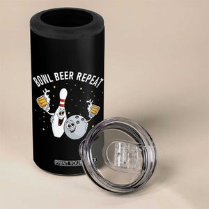 Funny Bowling Beer Lover Gift 4 in 1 Can Cooler Tumbler Bowl Beer Repeat TS12 Print Your Wear