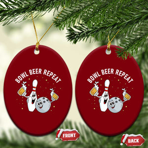 Funny Bowling Beer Lover Gift Ceramic Ornament Bowl Beer Repeat TS12 Print Your Wear