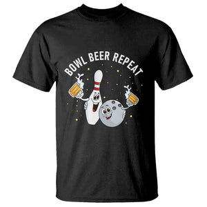 Funny Bowling Beer Lover Gift T Shirt Bowl Beer Repeat TS12 Black Print Your Wear