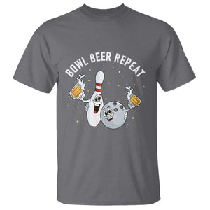 Funny Bowling Beer Lover Gift T Shirt Bowl Beer Repeat TS12 Charcoal Print Your Wear