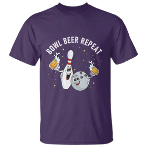 Funny Bowling Beer Lover Gift T Shirt Bowl Beer Repeat TS12 Purple Print Your Wear