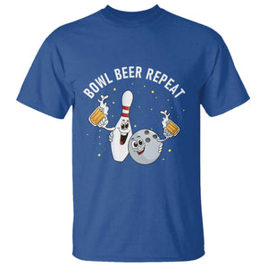 Funny Bowling Beer Lover Gift T Shirt Bowl Beer Repeat TS12 Royal Blue Print Your Wear