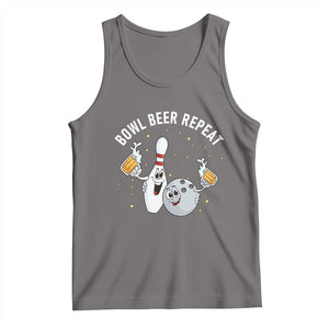 Funny Bowling Beer Lover Gift Tank Top Bowl Beer Repeat TS12 Deep Heather Print Your Wear