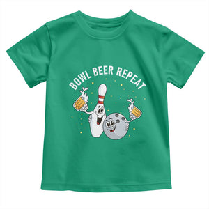 Funny Bowling Beer Lover Gift Toddler T Shirt Bowl Beer Repeat TS12 Irish Green Print Your Wear