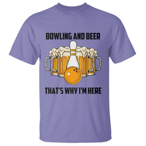 Bowling And Beer That's Why I'm Here T Shirt Drinking Bowling Gift TS12 Violet Print Your Wear