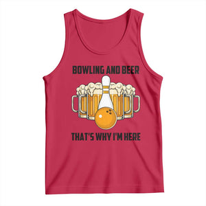 Bowling And Beer That's Why I'm Here Tank Top Drinking Bowling Gift TS12 Red Print Your Wear