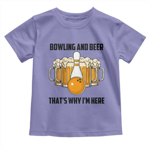 Bowling And Beer That's Why I'm Here Toddler T Shirt Drinking Bowling Gift TS12 Violet Print Your Wear