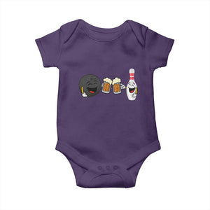 Funny Bowling And Beer Lover Gift Baby Onesie TS12 Purple Print Your Wear