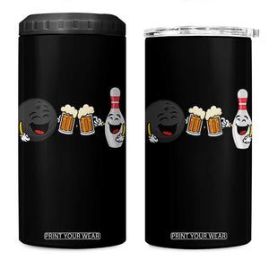 Funny Bowling And Beer Lover Gift 4 in 1 Can Cooler Tumbler TS12 One Size: 16 oz Black Print Your Wear