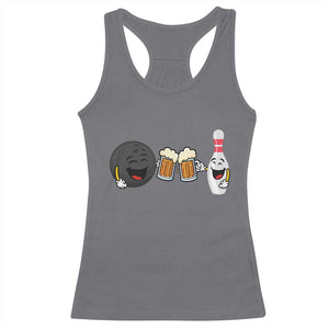 Funny Bowling And Beer Lover Gift Racerback Tank Top TS12 Charcoal Print Your Wear