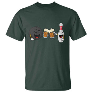 Funny Bowling And Beer Lover Gift T Shirt TS12 Dark Forest Green Print Your Wear