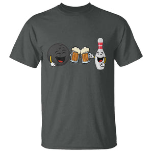 Funny Bowling And Beer Lover Gift T Shirt TS12 Dark Heather Print Your Wear