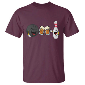 Funny Bowling And Beer Lover Gift T Shirt TS12 Maroon Print Your Wear
