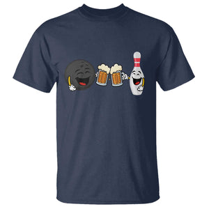 Funny Bowling And Beer Lover Gift T Shirt TS12 Navy Print Your Wear