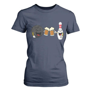 Funny Bowling And Beer Lover Gift T Shirt For Women TS12 Navy Print Your Wear