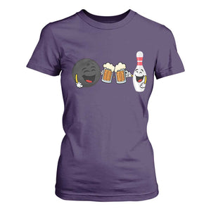 Funny Bowling And Beer Lover Gift T Shirt For Women TS12 Purple Print Your Wear