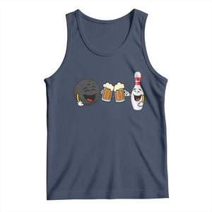 Funny Bowling And Beer Lover Gift Tank Top TS12 Navy Print Your Wear