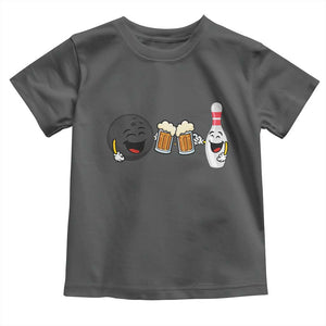 Funny Bowling And Beer Lover Gift Toddler T Shirt TS12 Dark Heather Print Your Wear