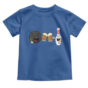 Funny Bowling And Beer Lover Gift Toddler T Shirt TS12 Royal Blue Print Your Wear