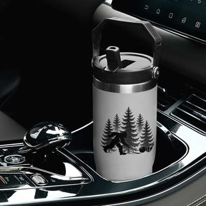 Funny Bigfoot Bowler Flip Straw Tumbler Bowling Strike Sports Lover Gift