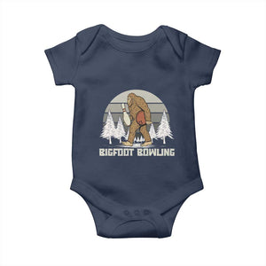 Funny Bigfoot Bowling Baby Onesie Gift For Bowler TS12 Navy Print Your Wear