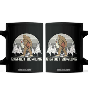 Funny Bigfoot Bowling Coffee Mug Gift For Bowler TS12 Black Print Your Wear