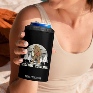 Funny Bigfoot Bowling 4 in 1 Can Cooler Tumbler Gift For Bowler TS12 Print Your Wear