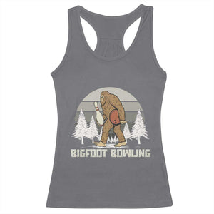 Funny Bigfoot Bowling Racerback Tank Top Gift For Bowler TS12 Charcoal Print Your Wear