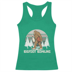 Funny Bigfoot Bowling Racerback Tank Top Gift For Bowler TS12 Irish Green Print Your Wear