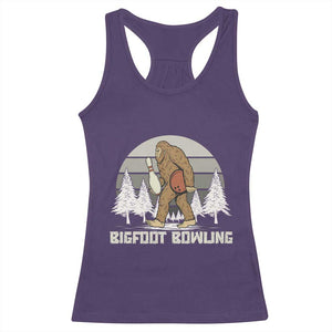 Funny Bigfoot Bowling Racerback Tank Top Gift For Bowler TS12 Purple Print Your Wear