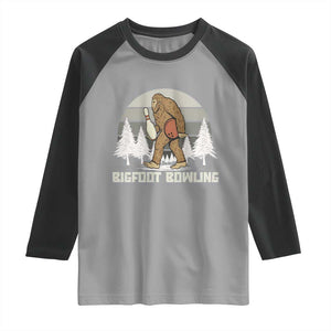Funny Bigfoot Bowling Raglan Shirt Gift For Bowler TS12 Sport Gray Black Print Your Wear