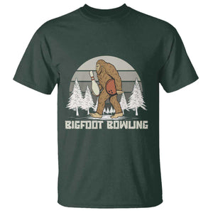 Funny Bigfoot Bowling T Shirt Gift For Bowler TS12 Dark Forest Green Print Your Wear