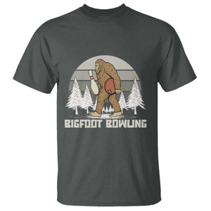 Funny Bigfoot Bowling T Shirt Gift For Bowler TS12 Dark Heather Print Your Wear