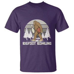 Funny Bigfoot Bowling T Shirt Gift For Bowler TS12 Purple Print Your Wear