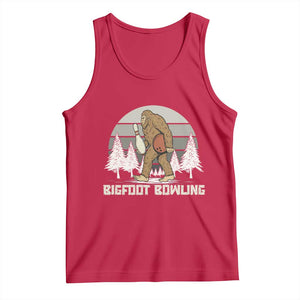 Funny Bigfoot Bowling Tank Top Gift For Bowler TS12 Red Print Your Wear