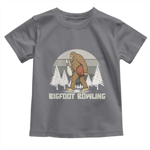 Funny Bigfoot Bowling Toddler T Shirt Gift For Bowler TS12 Charcoal Print Your Wear