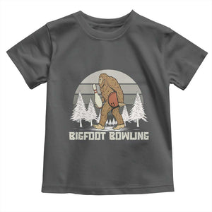 Funny Bigfoot Bowling Toddler T Shirt Gift For Bowler TS12 Dark Heather Print Your Wear