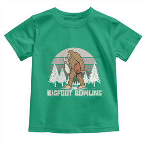 Funny Bigfoot Bowling Toddler T Shirt Gift For Bowler TS12 Irish Green Print Your Wear