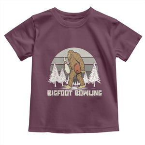 Funny Bigfoot Bowling Toddler T Shirt Gift For Bowler TS12 Maroon Print Your Wear