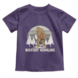 Funny Bigfoot Bowling Toddler T Shirt Gift For Bowler TS12 Purple Print Your Wear