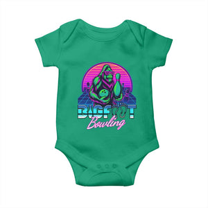 Funny Bigfoot Bowling Vaporwave Gift Baby Onesie TS12 Irish Green Print Your Wear