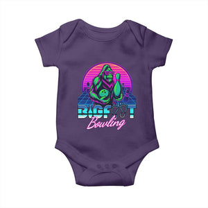 Funny Bigfoot Bowling Vaporwave Gift Baby Onesie TS12 Purple Print Your Wear