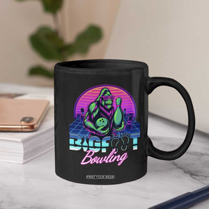 Funny Bigfoot Bowling Vaporwave Gift Coffee Mug TS12 Print Your Wear