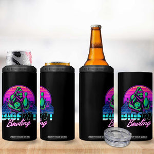 Funny Bigfoot Bowling Vaporwave Gift 4 in 1 Can Cooler Tumbler TS12 Print Your Wear