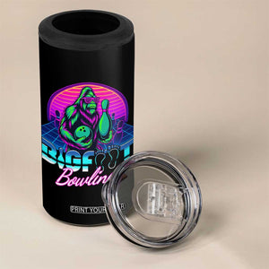 Funny Bigfoot Bowling Vaporwave Gift 4 in 1 Can Cooler Tumbler TS12 Print Your Wear