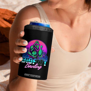 Funny Bigfoot Bowling Vaporwave Gift 4 in 1 Can Cooler Tumbler TS12 Print Your Wear