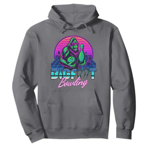 Funny Bigfoot Bowling Vaporwave Gift Hoodie TS12 Charcoal Print Your Wear