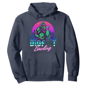 Funny Bigfoot Bowling Vaporwave Gift Hoodie TS12 Navy Print Your Wear